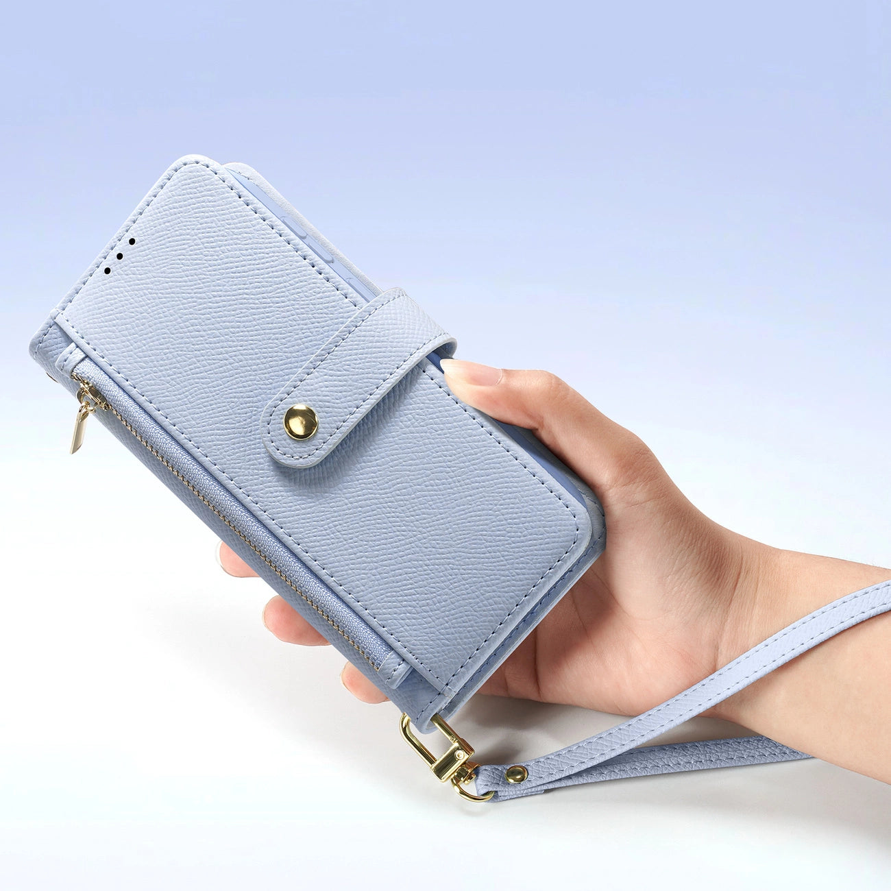 Dux Ducis Lawa Leather Case for Samsung Galaxy S25+ with Detachable Magnetic Wallet - Blue_2