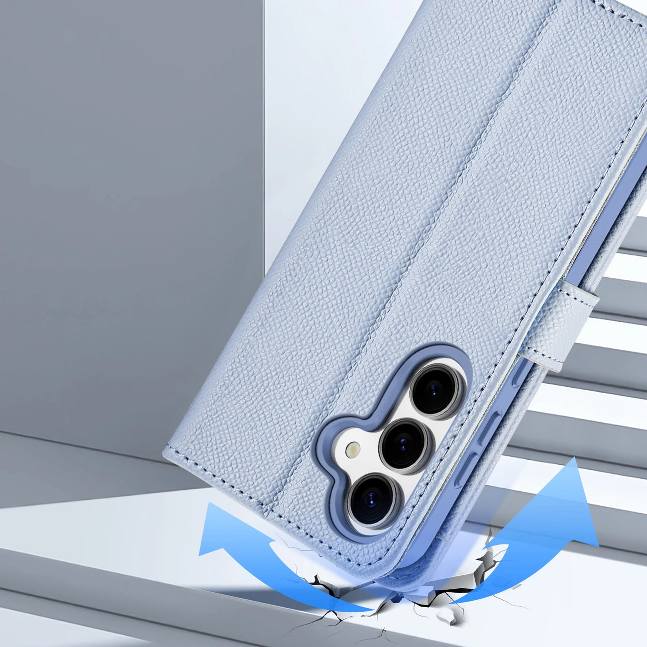 Dux Ducis Lawa Leather Case for Samsung Galaxy S25+ with Detachable Magnetic Wallet - Blue_3