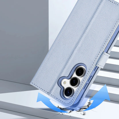 Dux Ducis Lawa Leather Case for Samsung Galaxy S25+ with Detachable Magnetic Wallet - Blue_3