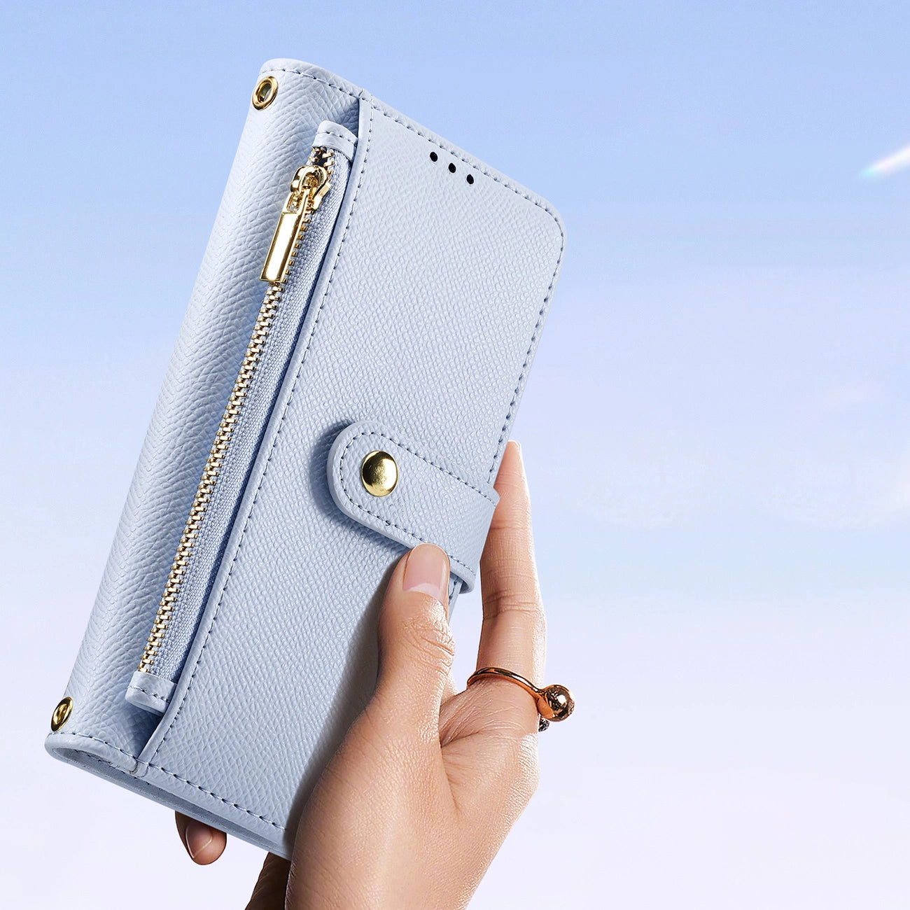 Dux Ducis Lawa Leather Case for Samsung Galaxy S25+ with Detachable Magnetic Wallet - Blue_4