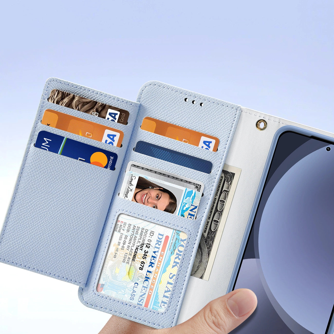 Dux Ducis Lawa Leather Case for Samsung Galaxy S25+ with Detachable Magnetic Wallet - Blue_6