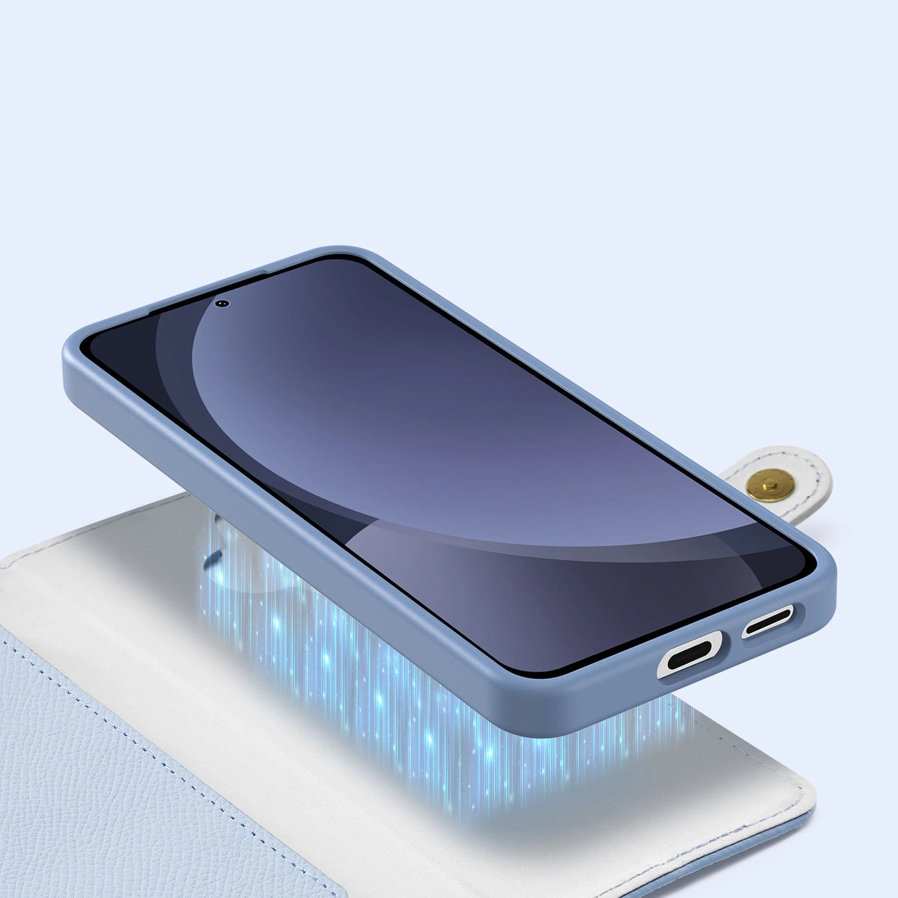Dux Ducis Lawa Leather Case for Samsung Galaxy S25+ with Detachable Magnetic Wallet - Blue_8