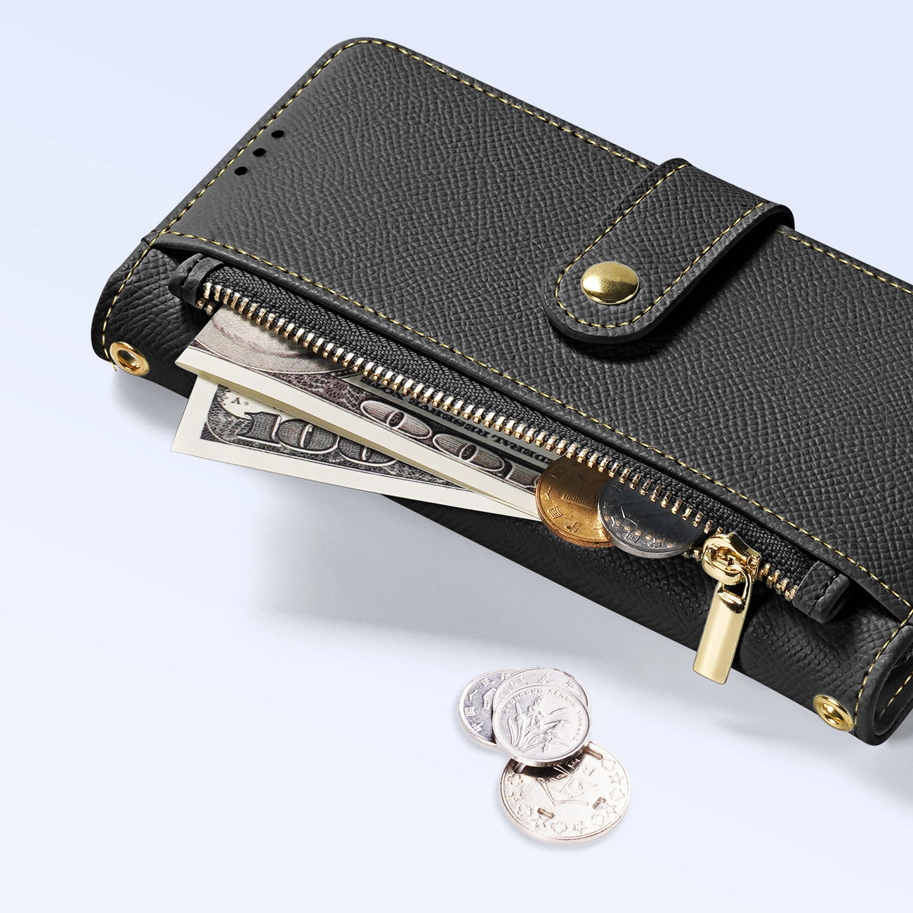 Dux Ducis Lawa Leather Case for Samsung Galaxy S25 Ultra with Detachable Magnetic Wallet - Black_5