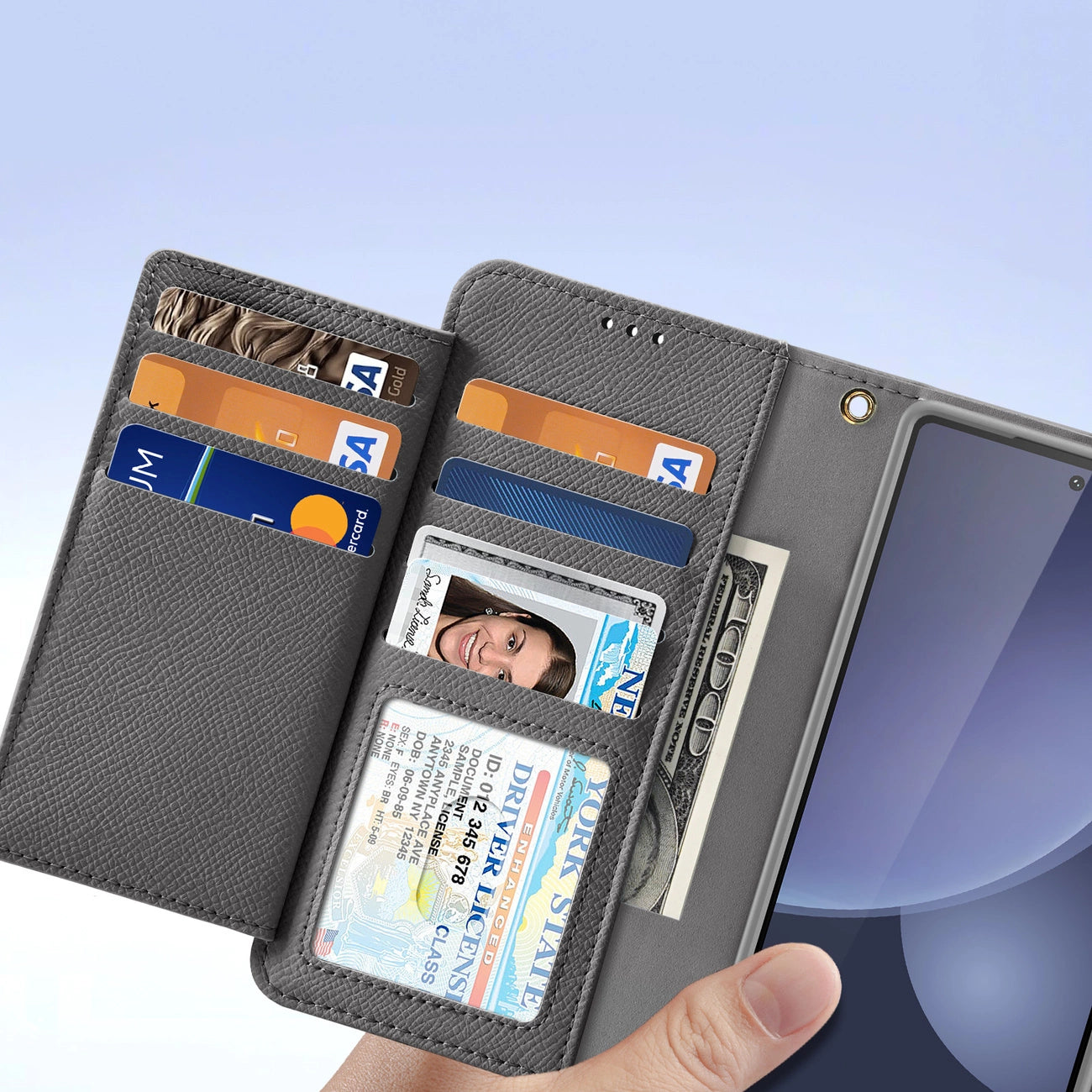 Dux Ducis Lawa Leather Case for Samsung Galaxy S25 Ultra with Detachable Magnetic Wallet - Gray_5