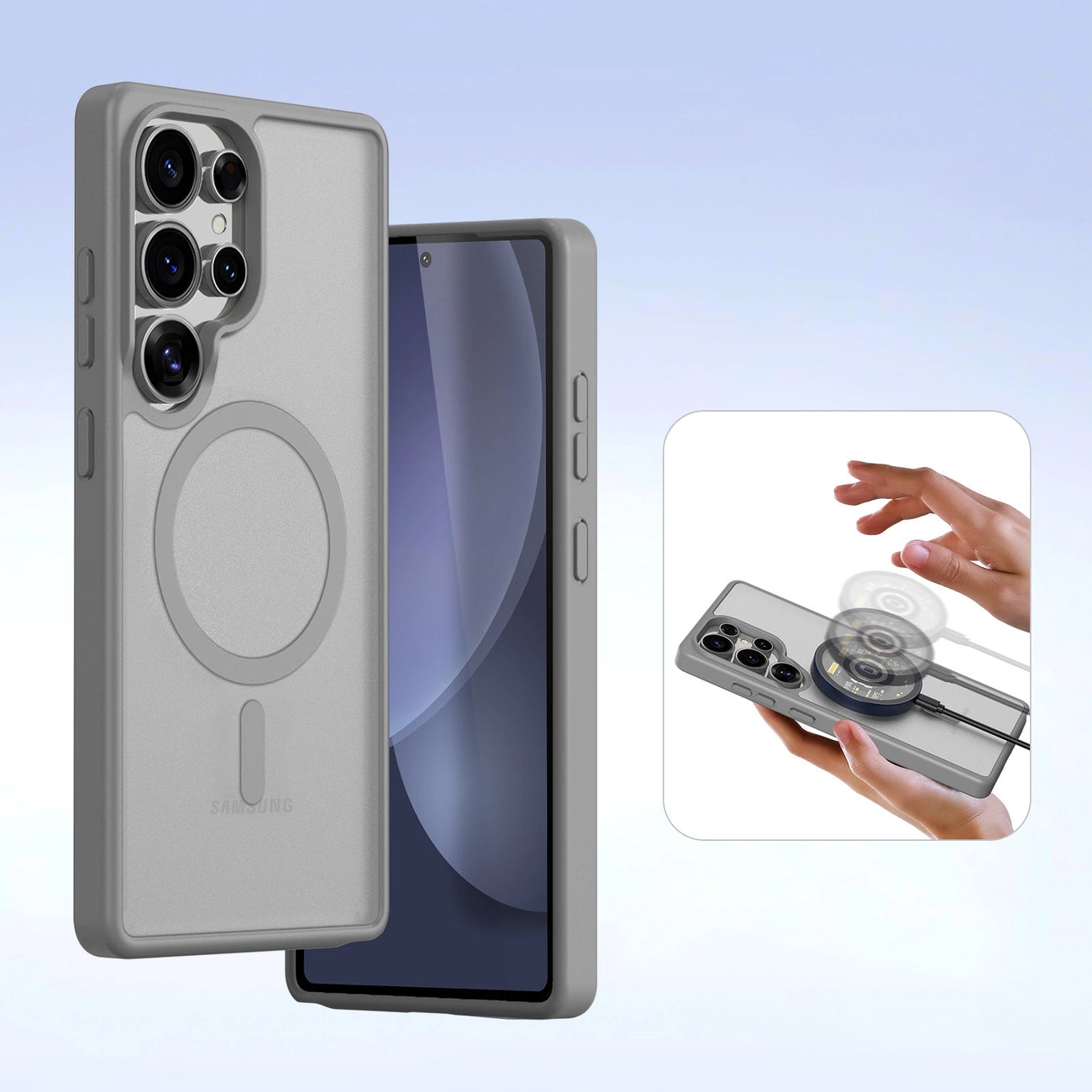 Dux Ducis Lawa Leather Case for Samsung Galaxy S25 Ultra with Detachable Magnetic Wallet - Gray_6