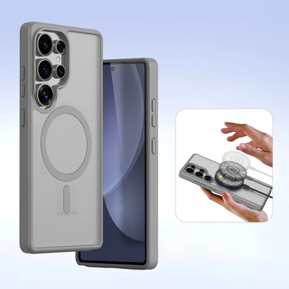 Dux Ducis Lawa Leather Case for Samsung Galaxy S25 Ultra with Detachable Magnetic Wallet - Gray_6