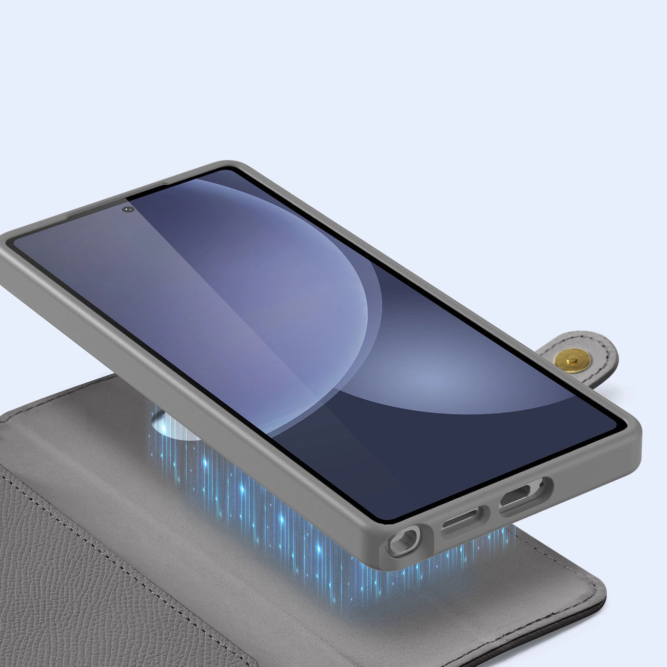 Dux Ducis Lawa Leather Case for Samsung Galaxy S25 Ultra with Detachable Magnetic Wallet - Gray_7