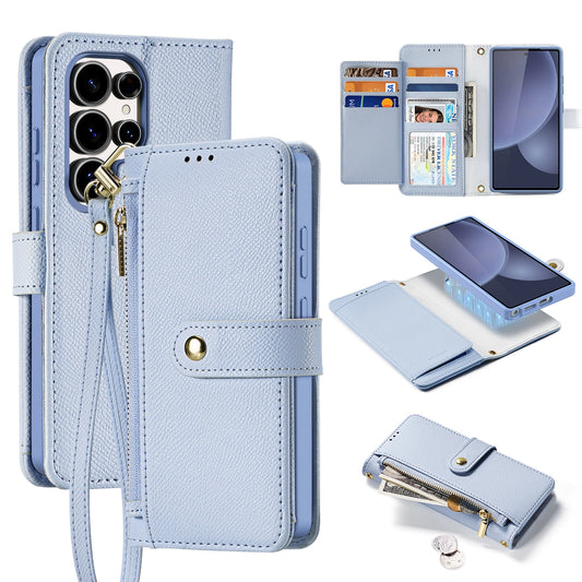 Dux Ducis Lawa Leather Case for Samsung Galaxy S25 Ultra with Detachable Magnetic Wallet - Blue_0