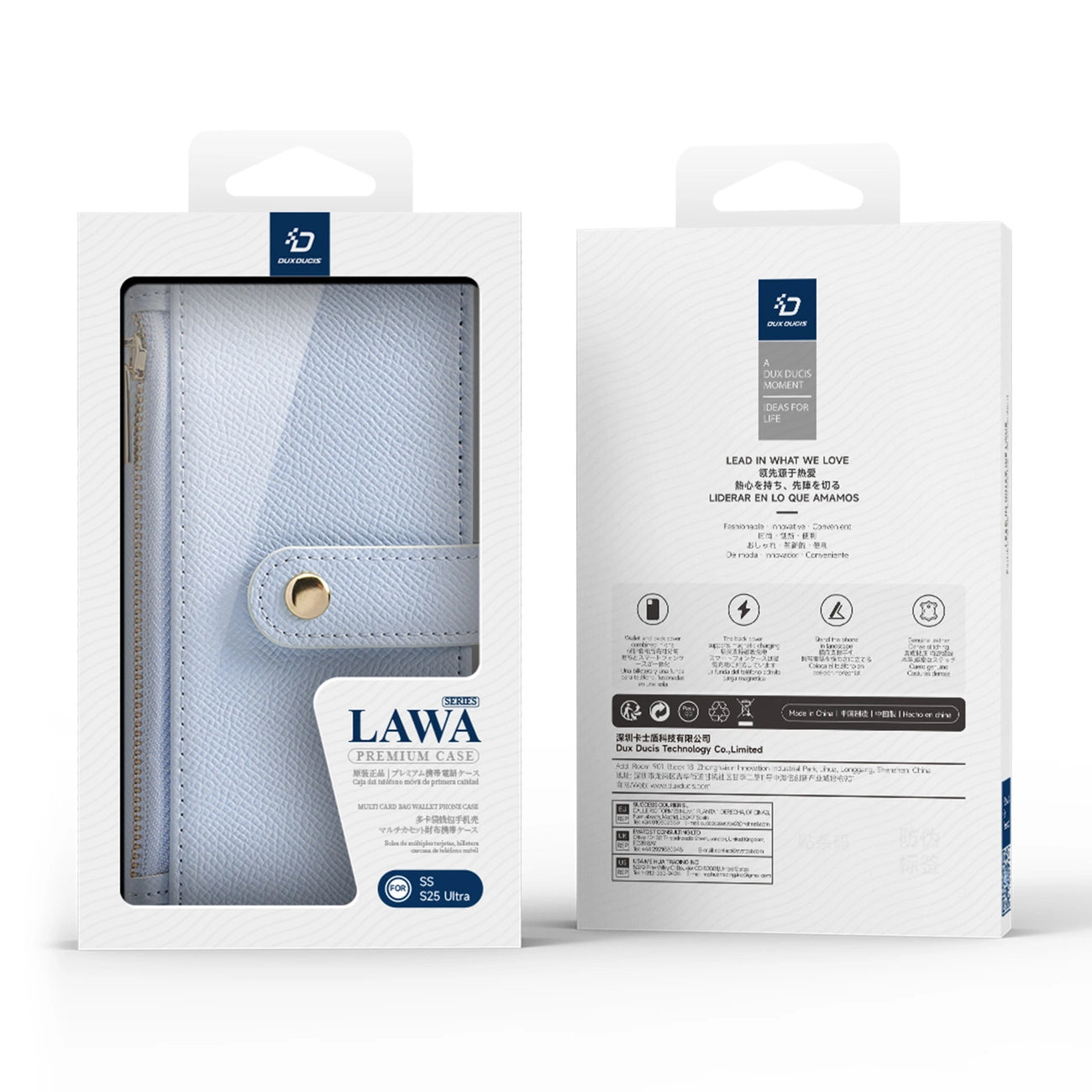Dux Ducis Lawa Leather Case for Samsung Galaxy S25 Ultra with Detachable Magnetic Wallet - Blue_1