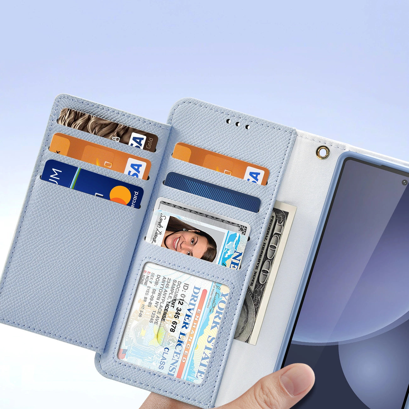Dux Ducis Lawa Leather Case for Samsung Galaxy S25 Ultra with Detachable Magnetic Wallet - Blue_6