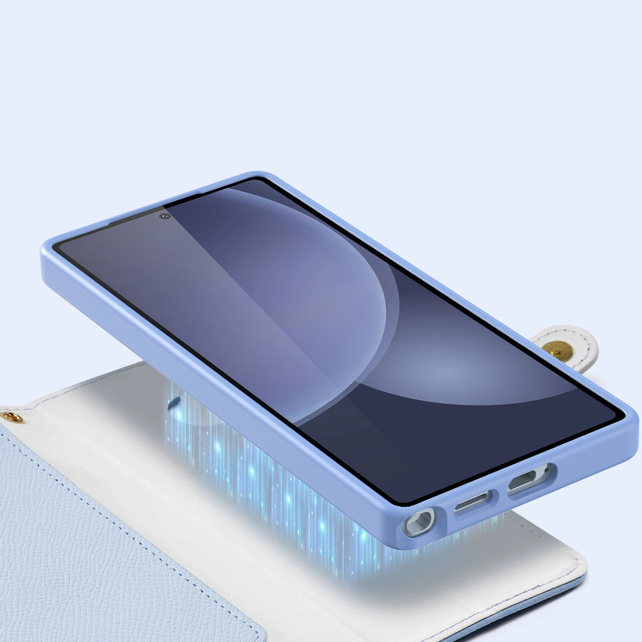 Dux Ducis Lawa Leather Case for Samsung Galaxy S25 Ultra with Detachable Magnetic Wallet - Blue_8