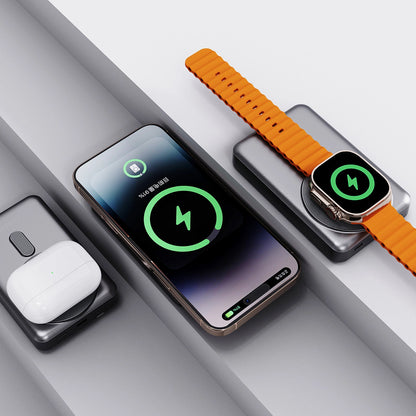 Dudao K29 10000mAh PD 20W MagSafe Powerbank with Metal Case, Stand and Built-in USB-C/ Lightning Cables - Silver_1