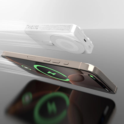 Dudao K29 10000mAh PD 20W MagSafe Powerbank with Metal Case, Stand and Built-in USB-C/ Lightning Cables - Silver_2