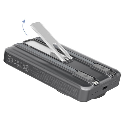 Dudao K29 10000mAh PD 20W MagSafe Powerbank with Metal Case, Stand and Built-in USB-C/ Lightning Cables - Silver_6