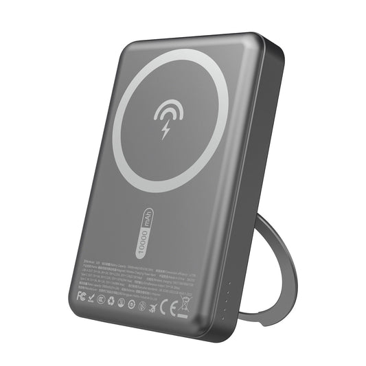 Dudao K28 10000mAh PD 22.5W MagSafe Powerbank with Metal Case and Ring Stand - Gray_0