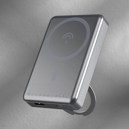 Dudao K28 10000mAh PD 22.5W MagSafe Powerbank with Metal Case and Ring Stand - Gray_2
