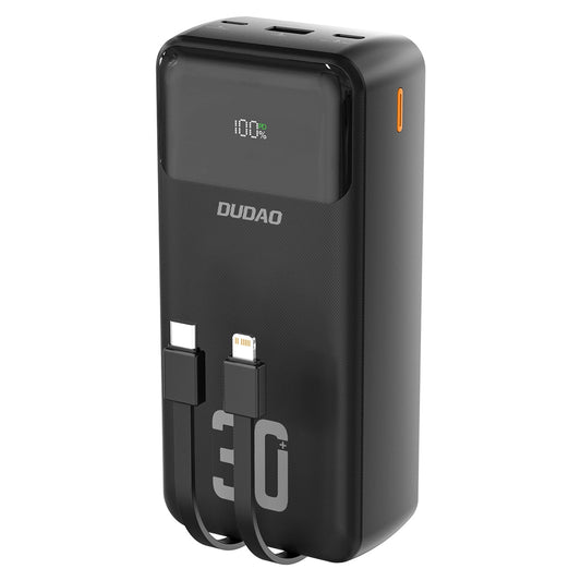 Dudao K15MAX 30000mAh PD 22.5W Powerbank with Built-in Cables - Black_0