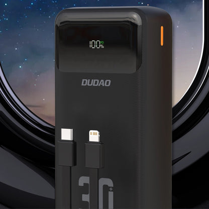 Dudao K15MAX 30000mAh PD 22.5W Powerbank with Built-in Cables - Black_4