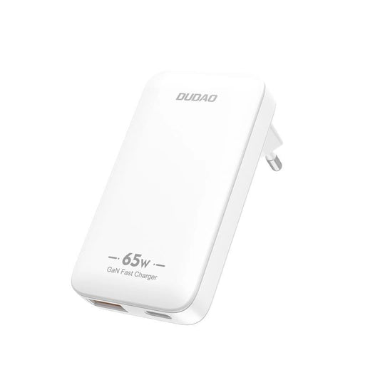 GaN Dudao A65Q 65W USB-A / USB-C PD Ultra-Thin Travel Wall Charger EU / US - White_0