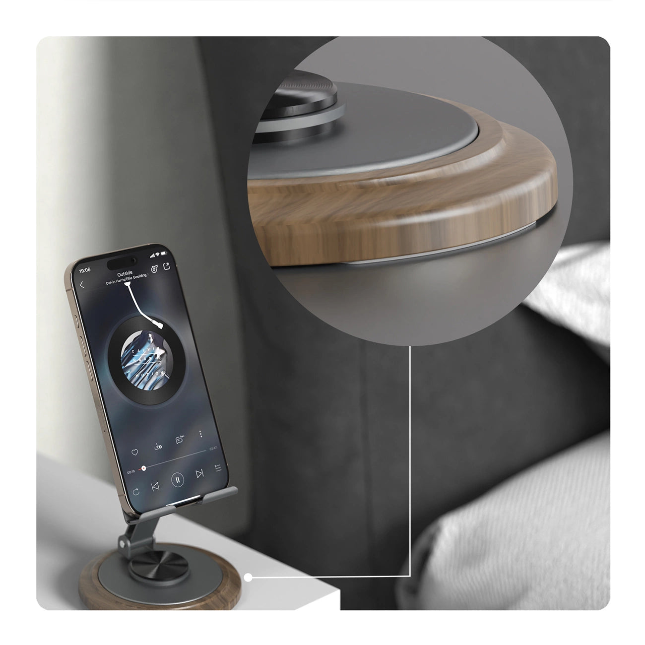 Dudao F17M 360° metal phone stand - gray_9