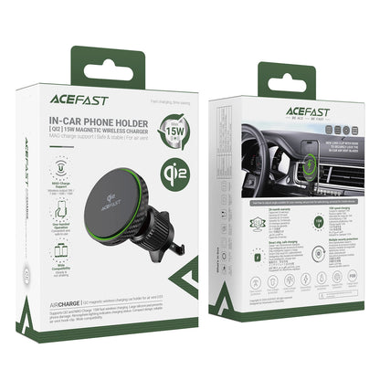 Acefast D33 Car Holder with Qi2 15W Magnetic Charger for Air Vent - Black_6