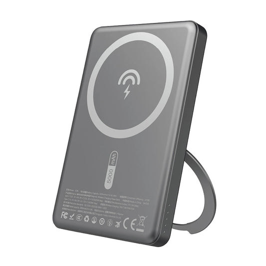 Dudao K28S 20W PD 5000mAh Powerbank with MagSafe and Stand - Gray_0