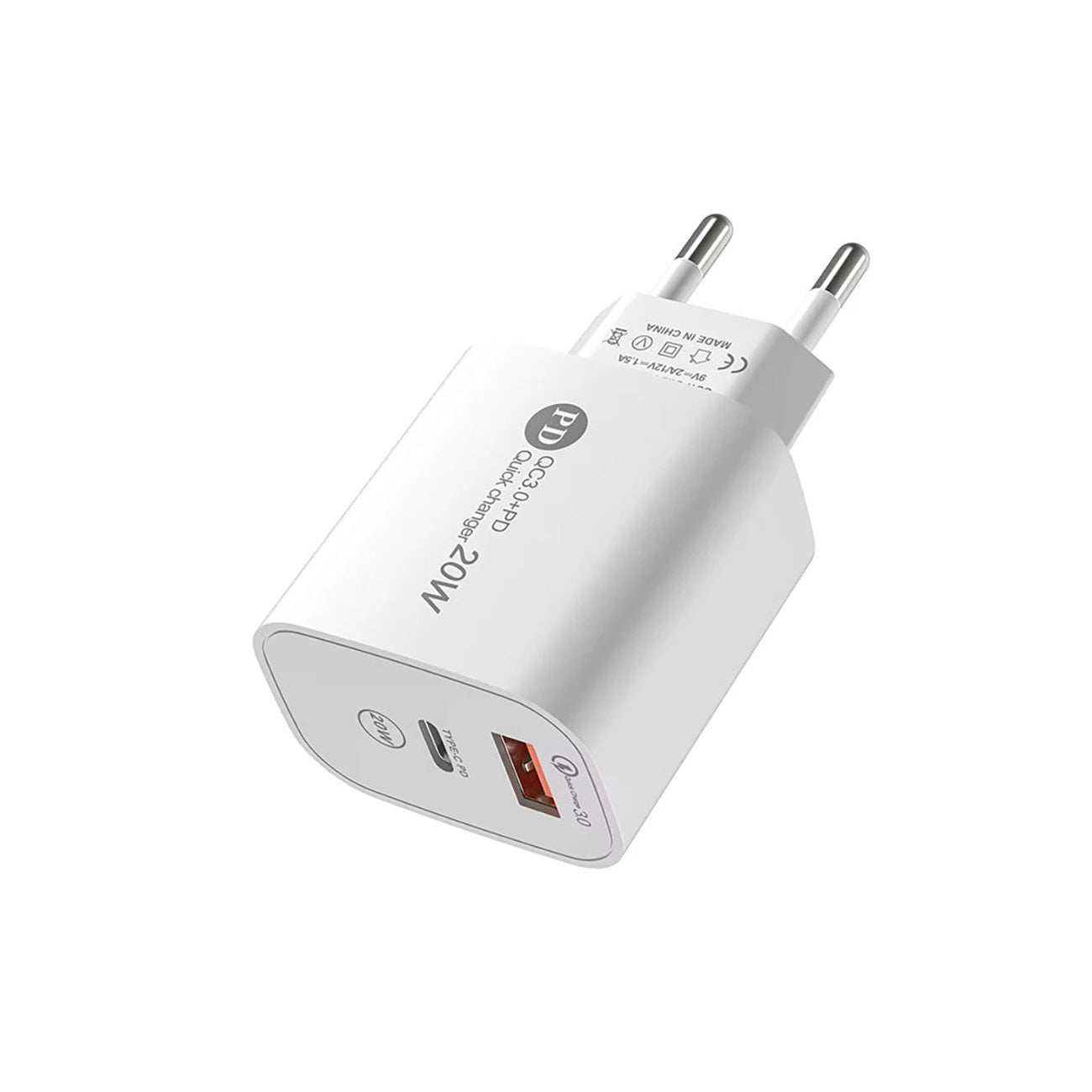 A6MaxL 20W USB-A USB-C wall charger with USB-C - USB-C 1m cable - white_1