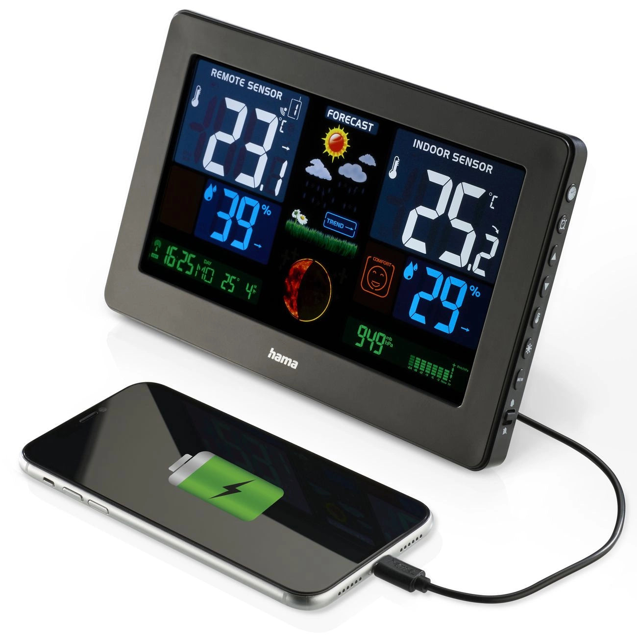 Hama Premium Weather Station with USB - Black_5