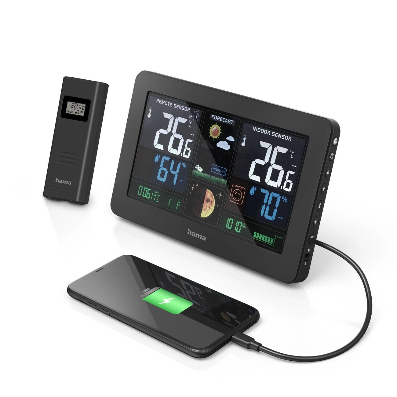 Hama Premium Weather Station with USB - Black_8