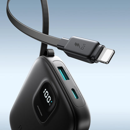 Joyroom JR-PBF18 22.5W 10000mAh Powerbank with Built-in Lightning Cable + USB-C Cable 0.25 cm - Black_9