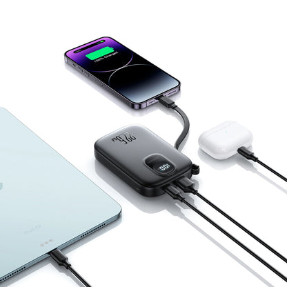 Joyroom JR-PBF18 22.5W 10000mAh Powerbank with Built-in Lightning Cable + USB-C Cable 0.25 cm - Black_10