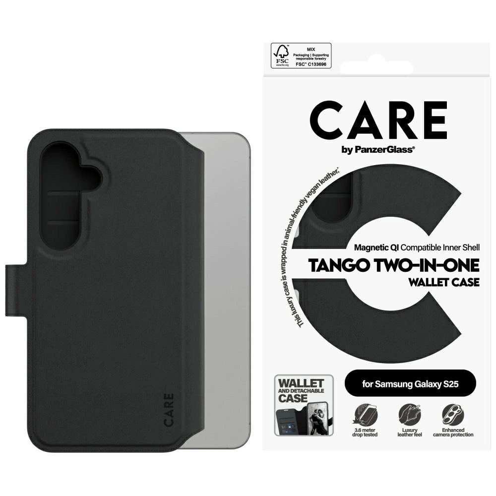 CARE by PanzerGlass Feature Tango 2in1 Wallet Case for Samsung Galaxy S25 - Black_0