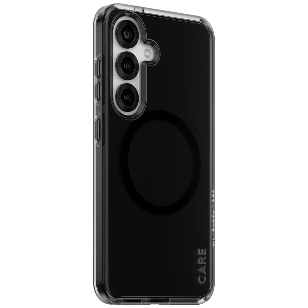 CARE by PanzerGlass Flagship Urban Combat Black QI Case for Samsung Galaxy S25 - Semi-transparent Smoke_1