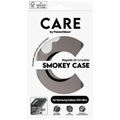 CARE by PanzerGlass Flagship Urban Combat Black QI Case for Samsung Galaxy S25 Ultra - Semi-transparent Smoke_3