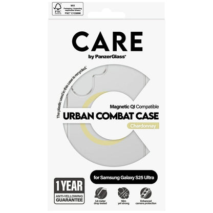 CARE by PanzerGlass Flagship Urban Combat Chardonnay QI Case for Samsung Galaxy S25 Ultra - Transparent_3