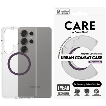 CARE by PanzerGlass Flagship Urban Combat Purple QI Case for Samsung Galaxy S25 Ultra - Transparent_0