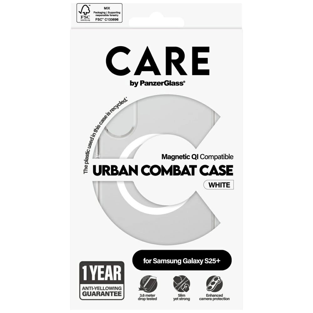 CARE by PanzerGlass Flagship Urban Combat White QI Case for Samsung Galaxy S25+ - Transparent_3