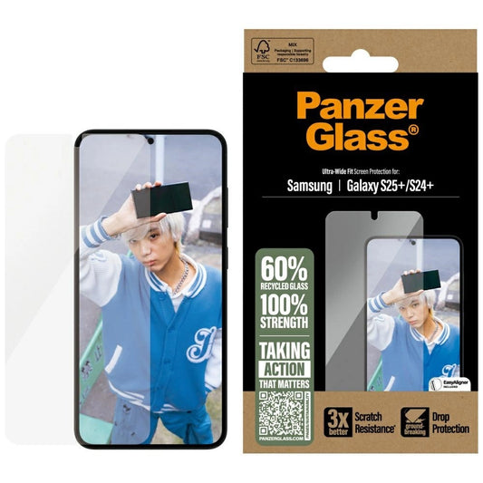 PanzerGlass Ultra-Wide Fit Tempered Glass for Samsung Galaxy S25+_0