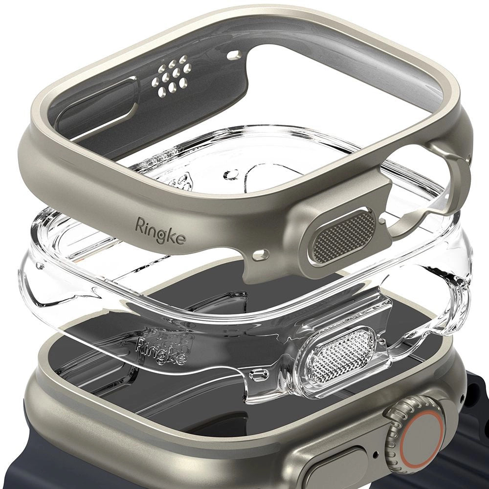 Ringke Slim 2-pack Case for Apple Watch Ultra 1/2 (49mm) - Clear &amp; Titanium_0