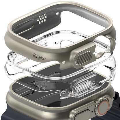 Ringke Slim 2-pack Case for Apple Watch Ultra 1/2 (49mm) - Clear &amp; Titanium_0
