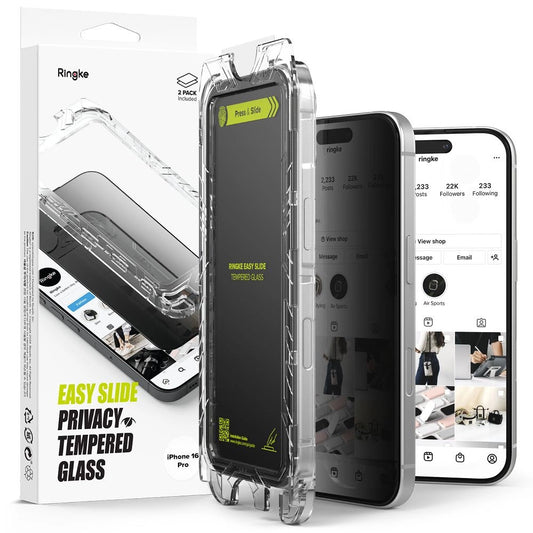 Ringke Easy Slide Privacy Glass 2-pack for iPhone 16 Pro_0