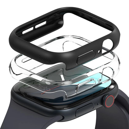 Ringke Slim 2-pack Case for Apple Watch 10 46mm - Clear and Matte Black_0