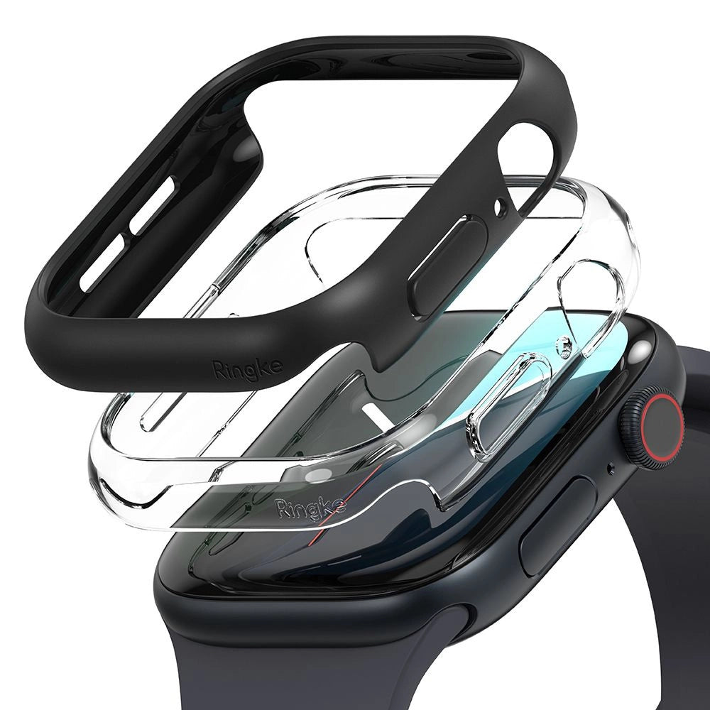 Ringke Slim 2-pack Case for Apple Watch 10 46mm - Clear and Matte Black_1