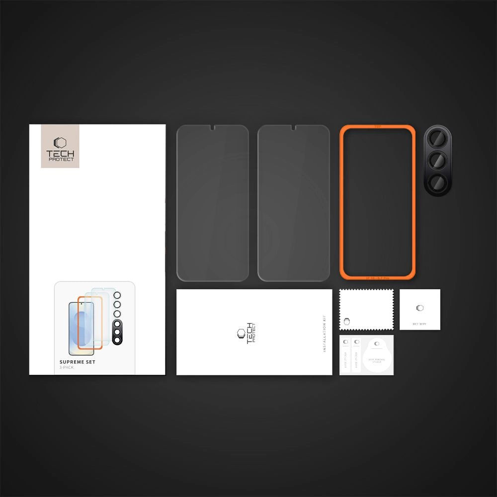 Tech-Protect Supreme Set for Samsung Galaxy S25 2x Tempered Glass for Display / Tempered Glass for Camera - Clear_5