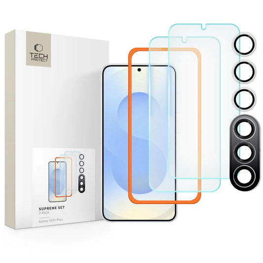 Tech-Protect Supreme Set for Samsung Galaxy S25+ 2x tempered glass for display / tempered glass for camera - transparent_0