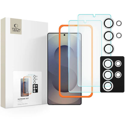 Tech-Protect Supreme Set for Samsung Galaxy S25 Ultra 2x Tempered Glass Screen Protector / Camera Tempered Glass - Clear_0