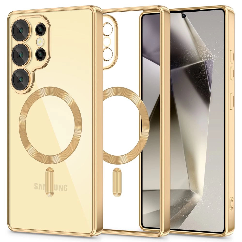 Tech-Protect MagFlex MagSafe Case for Samsung Galaxy S25 Ultra - Transparent Gold_0