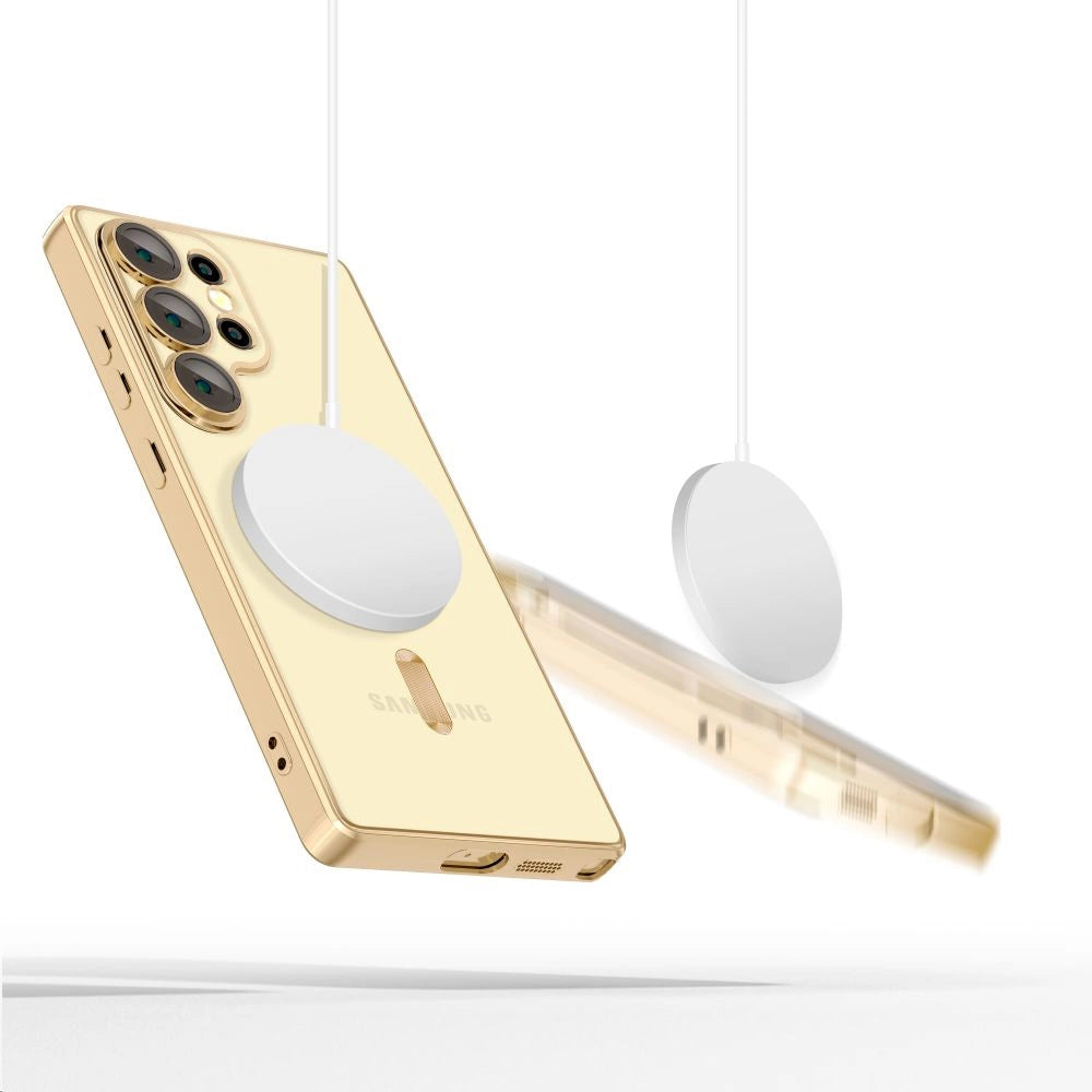 Tech-Protect MagFlex MagSafe Case for Samsung Galaxy S25 Ultra - Transparent Gold_1
