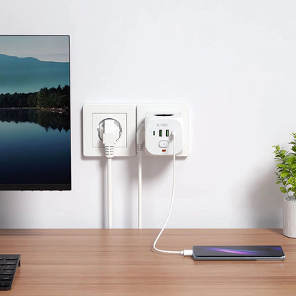Tech-Protect PCL3x4 Power Strip, 2x USB-A, 2x USB-C, 3x AC Type Schuko - White_3