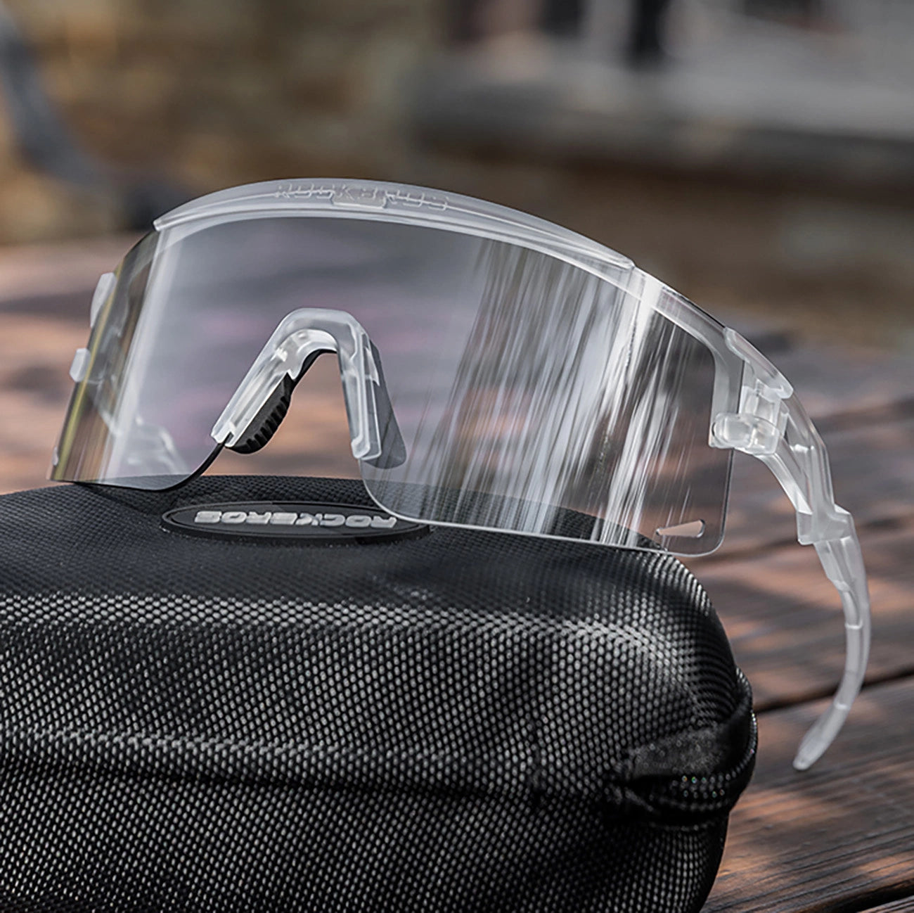 Rockbros Photochromic Cycling Glasses with UV Protection and Corrective Insert - White_7